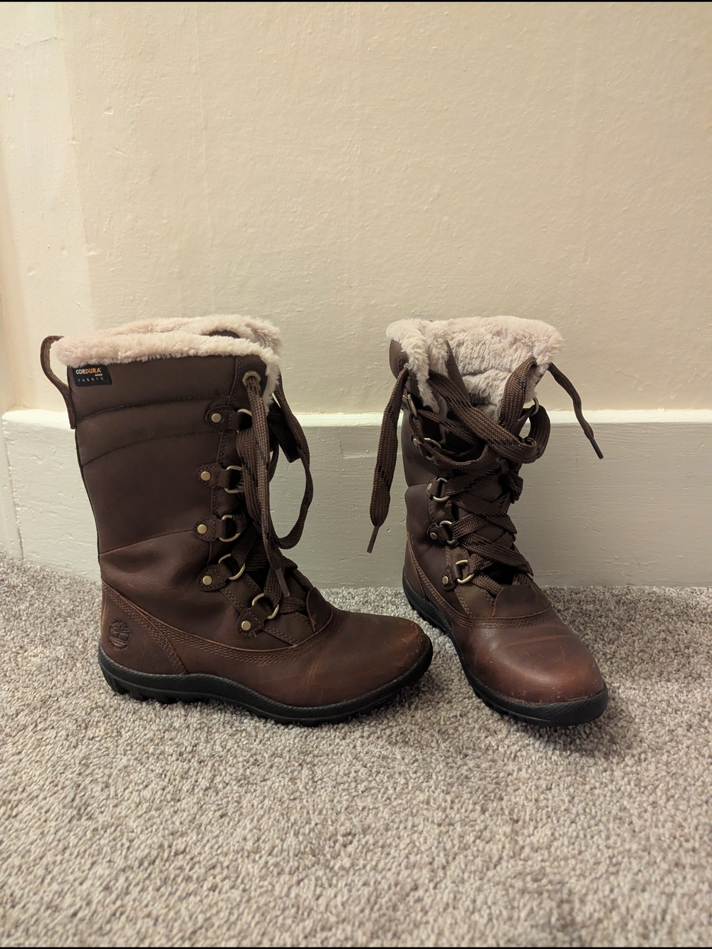 Timberland Women's Brown Insulated Lace-Up Winter Boots